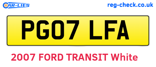 PG07LFA are the vehicle registration plates.