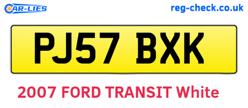 PJ57BXK are the vehicle registration plates.