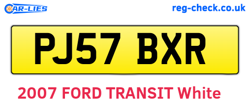 PJ57BXR are the vehicle registration plates.
