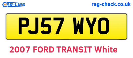 PJ57WYO are the vehicle registration plates.
