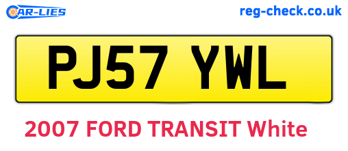 PJ57YWL are the vehicle registration plates.