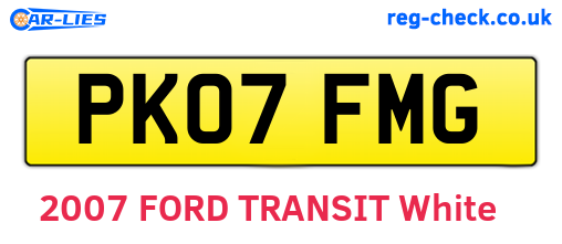 PK07FMG are the vehicle registration plates.