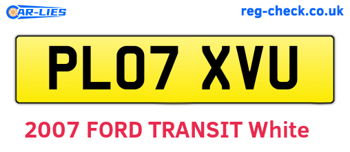 PL07XVU are the vehicle registration plates.