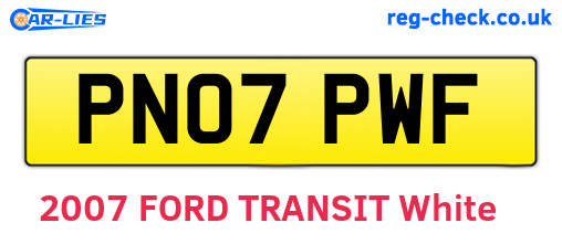 PN07PWF are the vehicle registration plates.