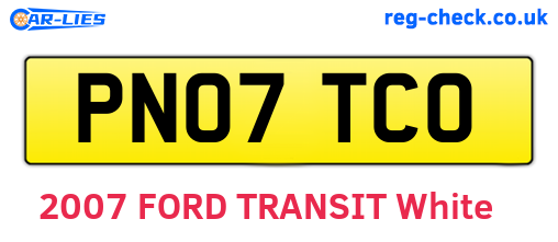 PN07TCO are the vehicle registration plates.