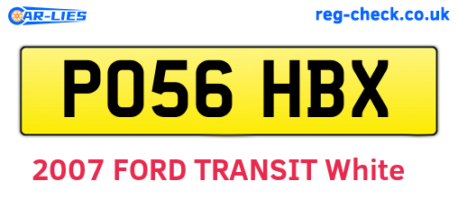 PO56HBX are the vehicle registration plates.