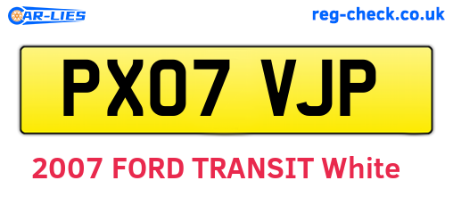 PX07VJP are the vehicle registration plates.