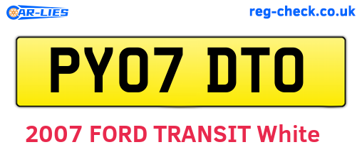 PY07DTO are the vehicle registration plates.