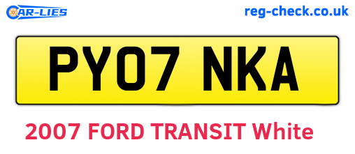 PY07NKA are the vehicle registration plates.