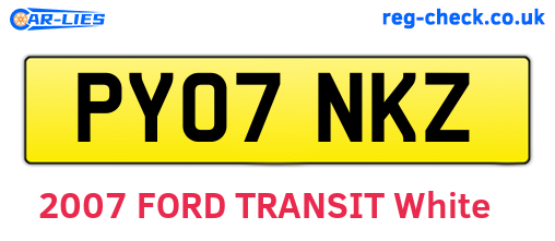 PY07NKZ are the vehicle registration plates.