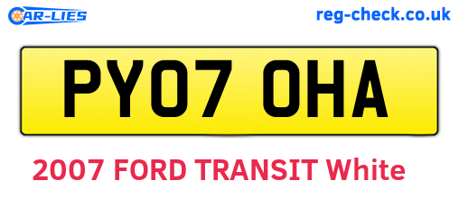 PY07OHA are the vehicle registration plates.