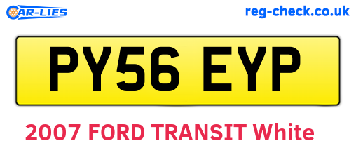 PY56EYP are the vehicle registration plates.