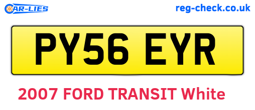 PY56EYR are the vehicle registration plates.