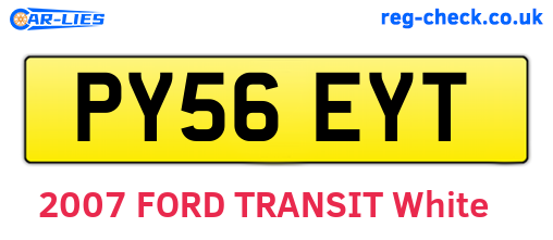 PY56EYT are the vehicle registration plates.