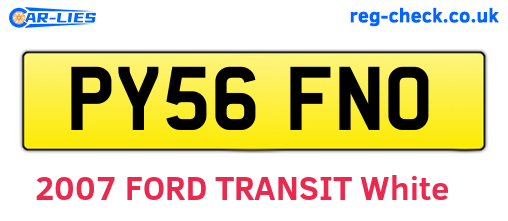 PY56FNO are the vehicle registration plates.