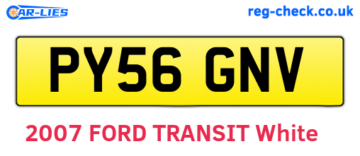 PY56GNV are the vehicle registration plates.