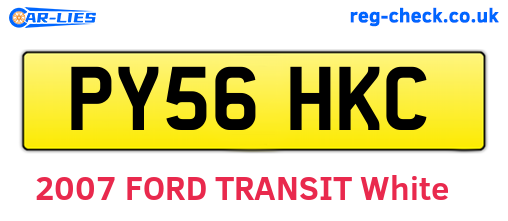 PY56HKC are the vehicle registration plates.
