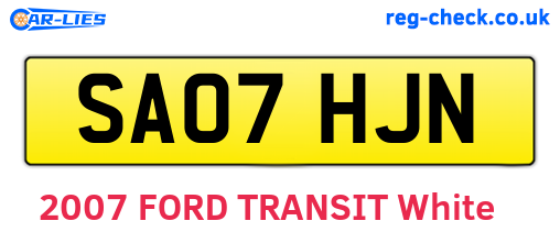 SA07HJN are the vehicle registration plates.