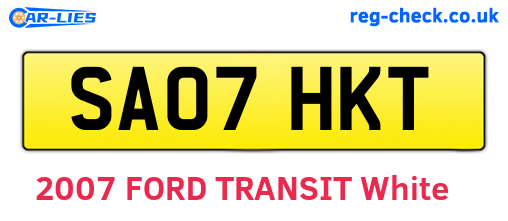 SA07HKT are the vehicle registration plates.