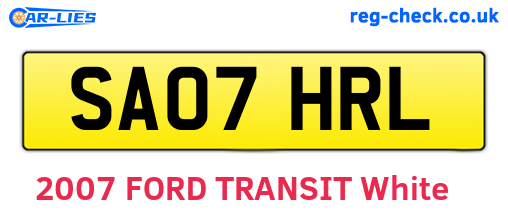 SA07HRL are the vehicle registration plates.