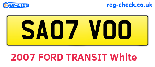 SA07VOO are the vehicle registration plates.
