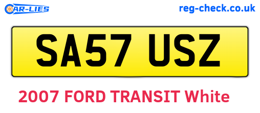SA57USZ are the vehicle registration plates.