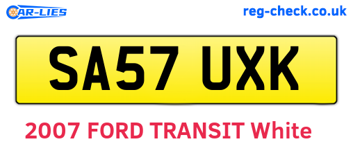 SA57UXK are the vehicle registration plates.