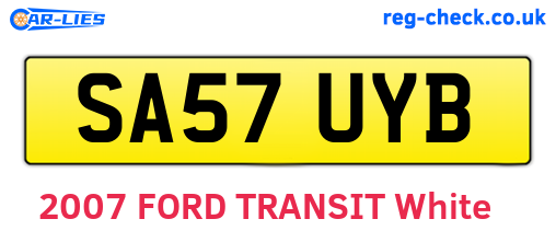 SA57UYB are the vehicle registration plates.