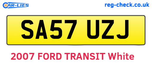 SA57UZJ are the vehicle registration plates.