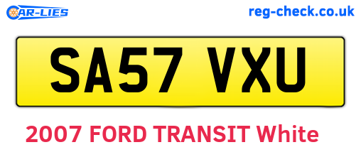 SA57VXU are the vehicle registration plates.