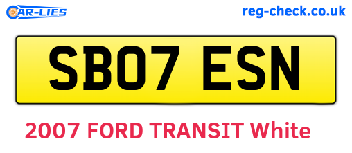 SB07ESN are the vehicle registration plates.