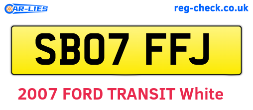 SB07FFJ are the vehicle registration plates.