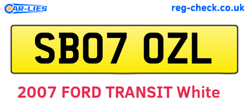 SB07OZL are the vehicle registration plates.