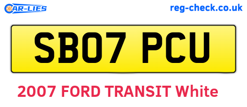 SB07PCU are the vehicle registration plates.