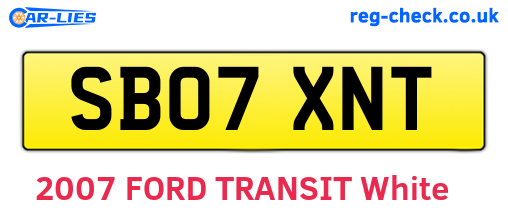 SB07XNT are the vehicle registration plates.