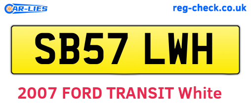 SB57LWH are the vehicle registration plates.