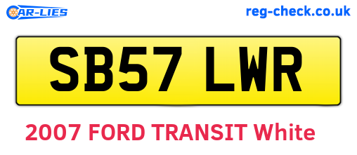 SB57LWR are the vehicle registration plates.