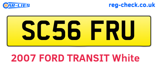 SC56FRU are the vehicle registration plates.