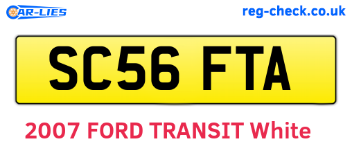 SC56FTA are the vehicle registration plates.