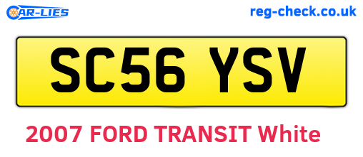 SC56YSV are the vehicle registration plates.