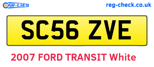 SC56ZVE are the vehicle registration plates.