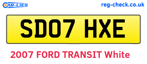 SD07HXE are the vehicle registration plates.