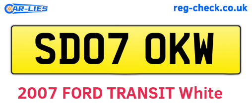 SD07OKW are the vehicle registration plates.