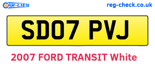 SD07PVJ are the vehicle registration plates.