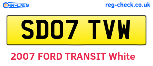 SD07TVW are the vehicle registration plates.