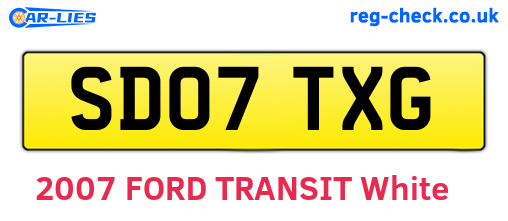 SD07TXG are the vehicle registration plates.