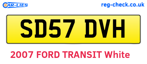 SD57DVH are the vehicle registration plates.
