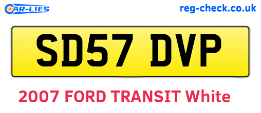 SD57DVP are the vehicle registration plates.