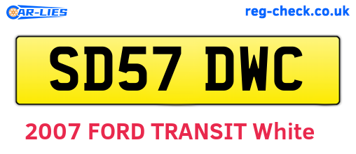 SD57DWC are the vehicle registration plates.