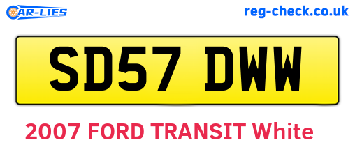 SD57DWW are the vehicle registration plates.